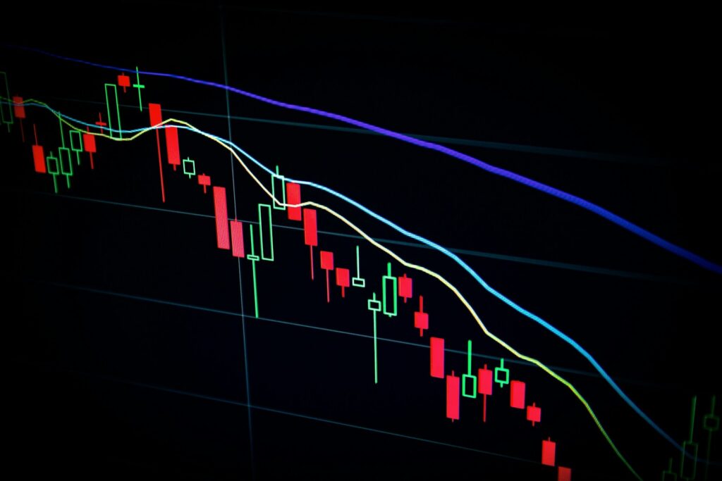 Ein absteigender Candlestick-Chart